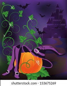 Happy halloween card, vector illustration