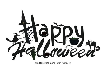 Happy Halloween card. vector illustration