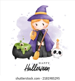 Happy Halloween. Card, vector illustration