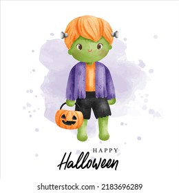 Happy Halloween. Card, vector illustration