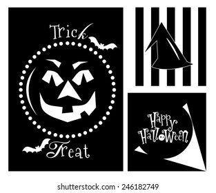 Happy Halloween Card. Vector illustration. 