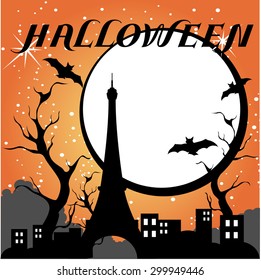 Happy Halloween card Vector illustration.
