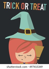 Happy Halloween card. Vector illustration