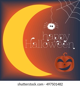 Happy Halloween card. Vector illustration.
