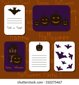 Happy Halloween cards in vector. For web, banners, invitations, cards.