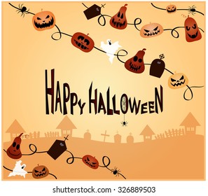 Happy Halloween Card.Vector Illustration.