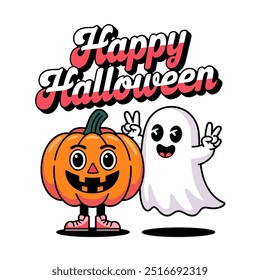 Happy Halloween cartoon celebration poster