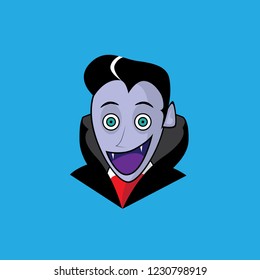 happy halloween cartoon character Vampire dracula vector illustration