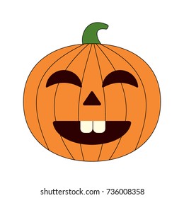 Happy Halloween. Cartoon pumpkin