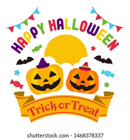 Happy halloween / cartoon pumpkin ( Jack o lantern ) character vector illustration