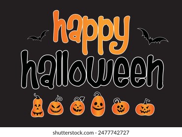 Happy Halloween Cartoon  vector illustration design
