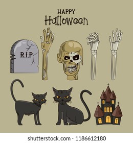Happy halloween cartoons
