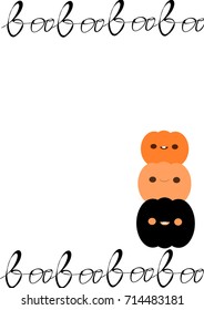 Happy Halloween with Halloween carve Pumpkins and " boo " lettering vector.