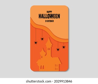 Happy Halloween With Castle Spider Phone Concept