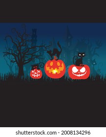Happy Halloween cat, pumpkin t shirt design