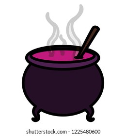 happy halloween cauldron icon