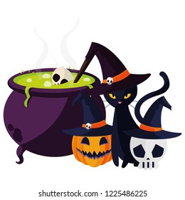 happy halloween cauldron icon