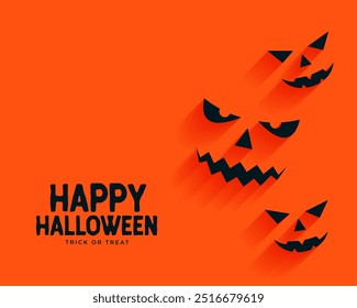 happy halloween celebration background with creepy pumpkin vector