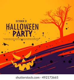 happy halloween celebration background in grunge style