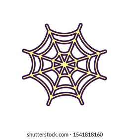 happy halloween celebration cobweb decoration vector illustration