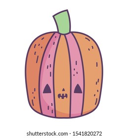happy halloween celebration creepy pumpkin decoration vector illustration