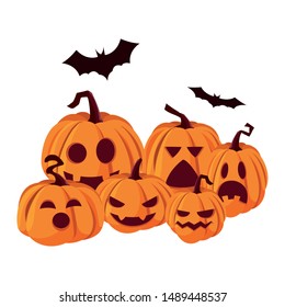 happy halloween celebration design vector ilustration