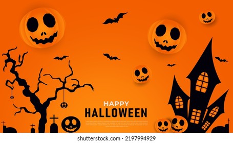 happy halloween celebration in flat design collection,pumpkin mask,banner halloweens