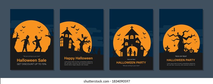 Happy halloween celebration. Halloween holiday event cover Designs for Annual Report, Brochures, Flyers, Presentations, Leaflet, Magazine.