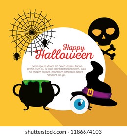 happy halloween celebration set icons