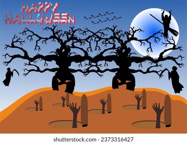 happy halloween celebration vector illustration