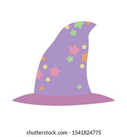 happy halloween celebration witch hat costume vector illustration