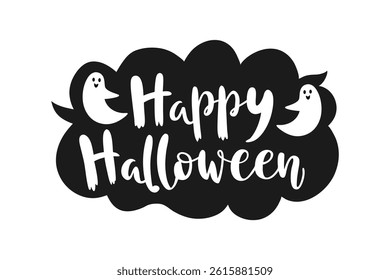 Happy Halloween Chalkboard Style Typography Vector Design