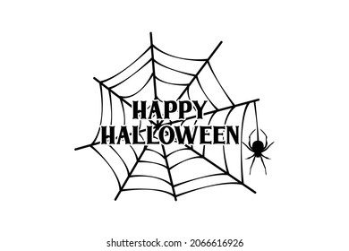 happy halloween cobweb vector logo