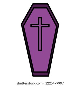 happy halloween coffin icon