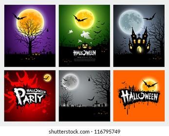 Happy Halloween collection design, vector illustration