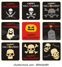 Happy halloween! Collection icons and banners for holiday.