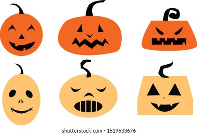 Happy halloween collection pumpkin ghost 