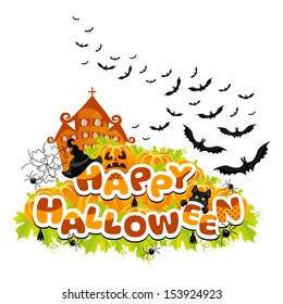 Happy Halloween colored abstract inscription vector