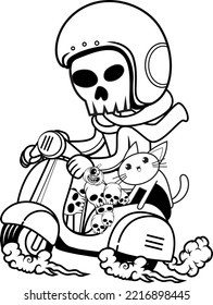 Happy Halloween coloring book with funny rider