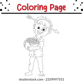 happy Halloween coloring page for children.
