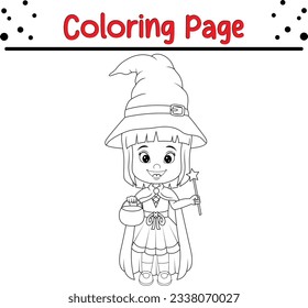 Happy Halloween coloring page for kids. Trick or Treat coloring page