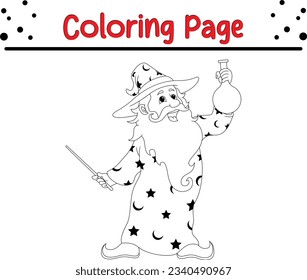 Feliz página de colorear Halloween para los niños.