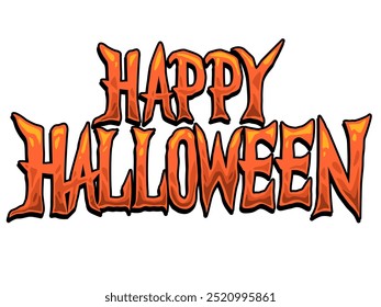 Happy Halloween Coloring Text Banner, Vector EPS Editable 