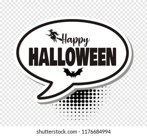 Happy Halloween with comic bubble speech