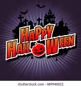 Happy Halloween Comic Speech Bubble, Cartoon