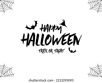 happy Halloween concept background with spiderweb and bats.