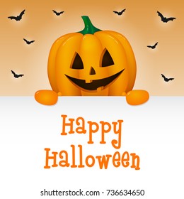Happy Halloween - concept of card wit wishes. Vector.