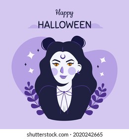 Happy Halloween concept in flat design
