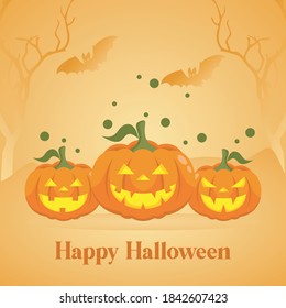 Happy halloween concept, Pumpkin Head Halloween Character, Halloween, Sacramento, Pumpkin vector illustration