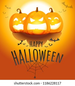 Happy Halloween concept. Vector greeting card
